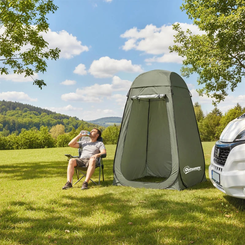 Pop Up Shower Tent, Portable Privacy Room for Outdoor Changing, Dressing, Fishing Storage with Carrying Bag, Green