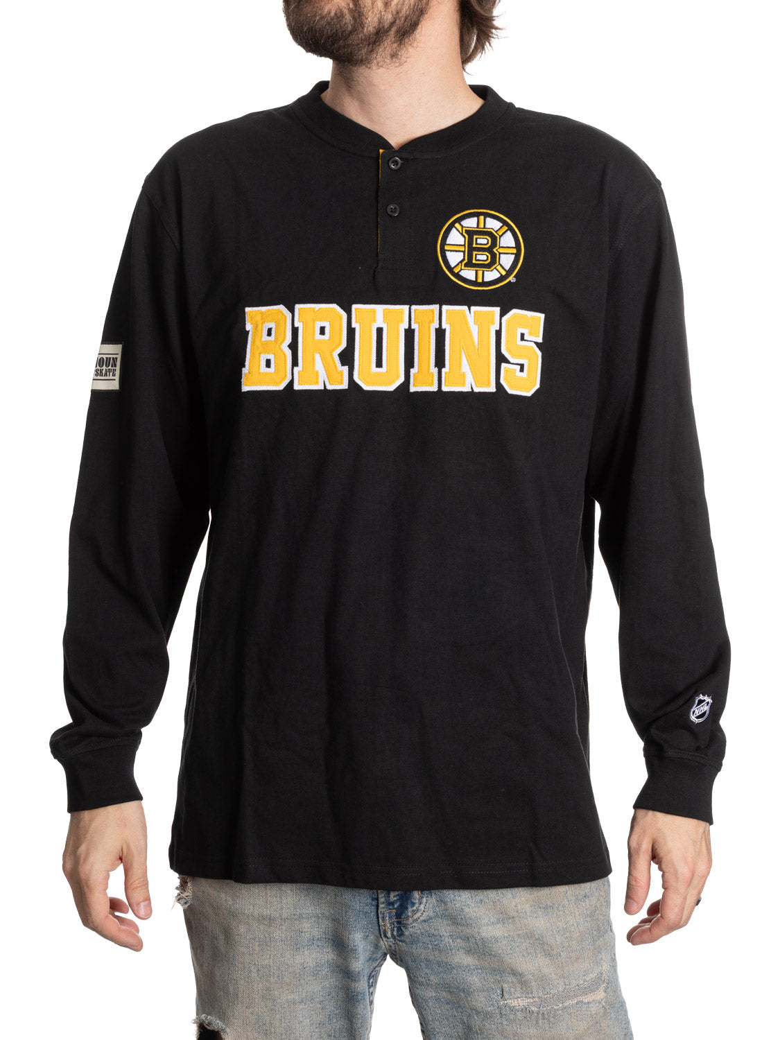Boston Bruins Long Sleeve Henley--Presale