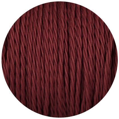 Cloth Covered Electrical Cables 3 Core Twisted Burgandy~1363