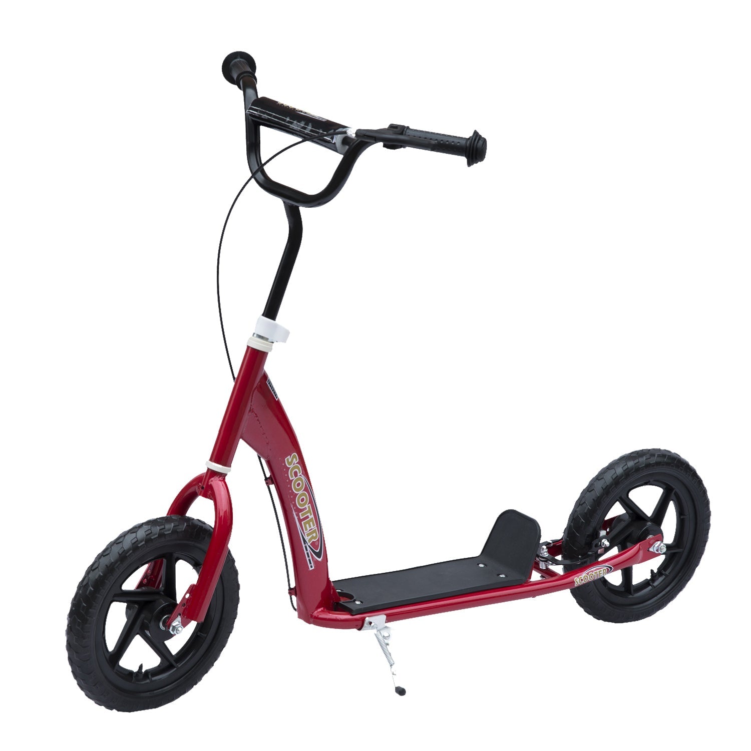 HOMCOM Kids Scooter Street Bike Bicycle for Teens Ride on Toy w/ 12'' Tire for 5+ Year Old Red