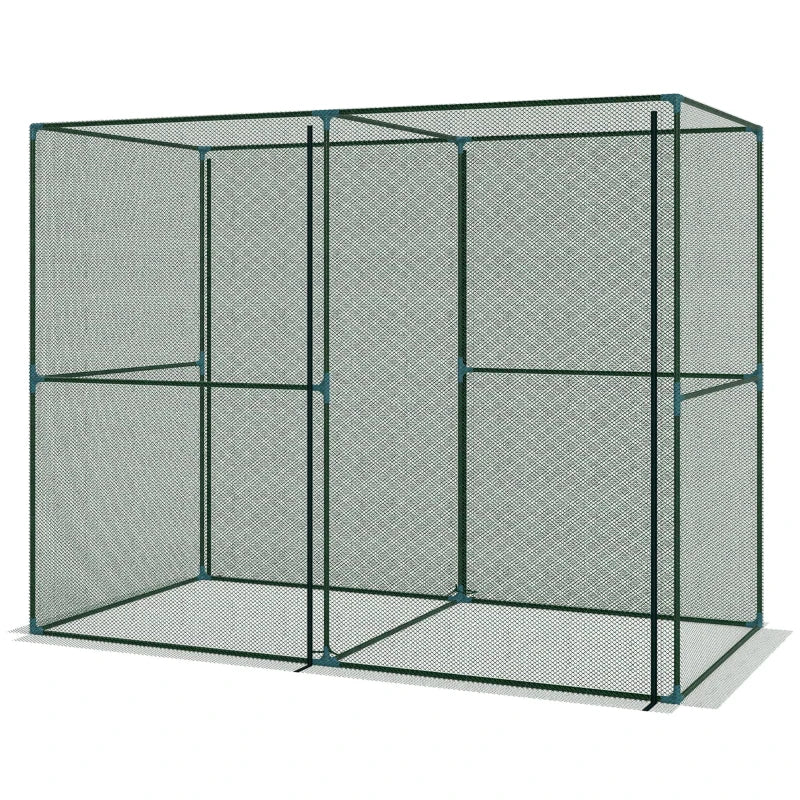 8' x 4' Crop Cage, Plant Protection Tent with Zippered Doors for Vegetable Garden, Backyard, Green