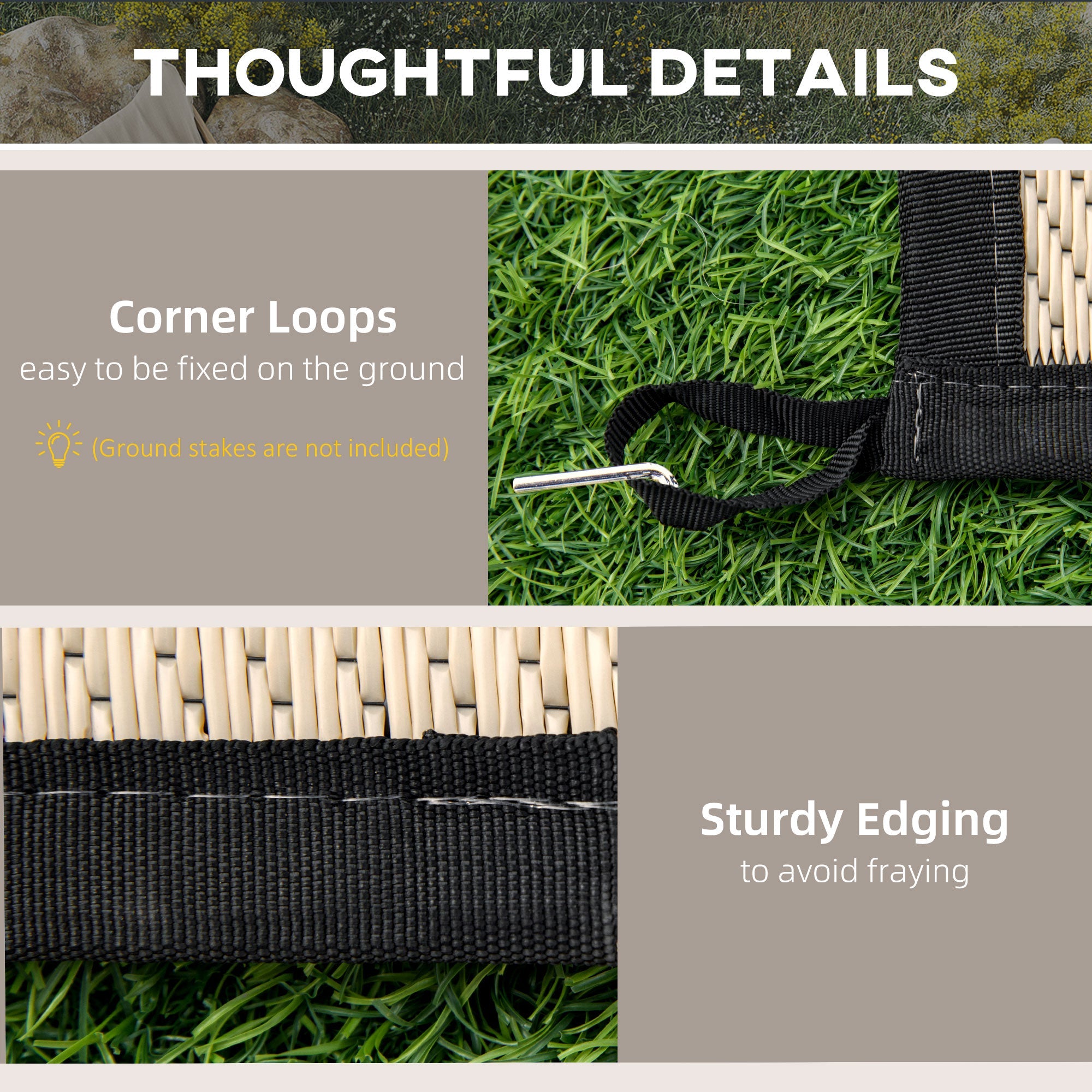 Outsunny Reversible 9'x12' RV Outdoor Rug - Durable Patio Mat in Black, Ideal for Backyard, Deck, Beach & Camping Adventures