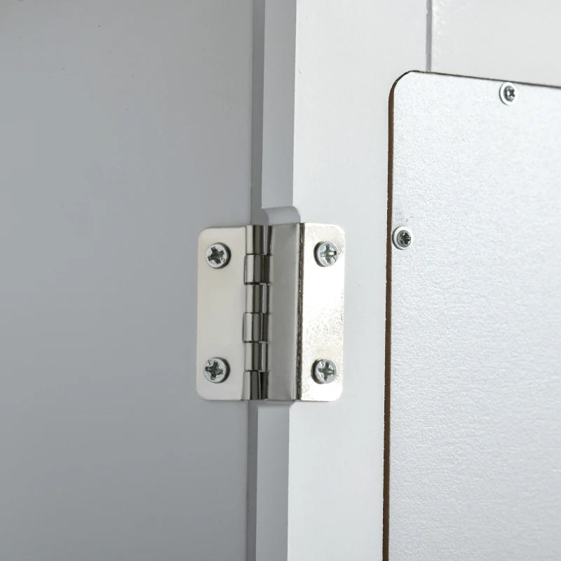 Bathroom Mirror Cabinet, Wall Mounted Medicine Cabinet with Door and Shelves, White