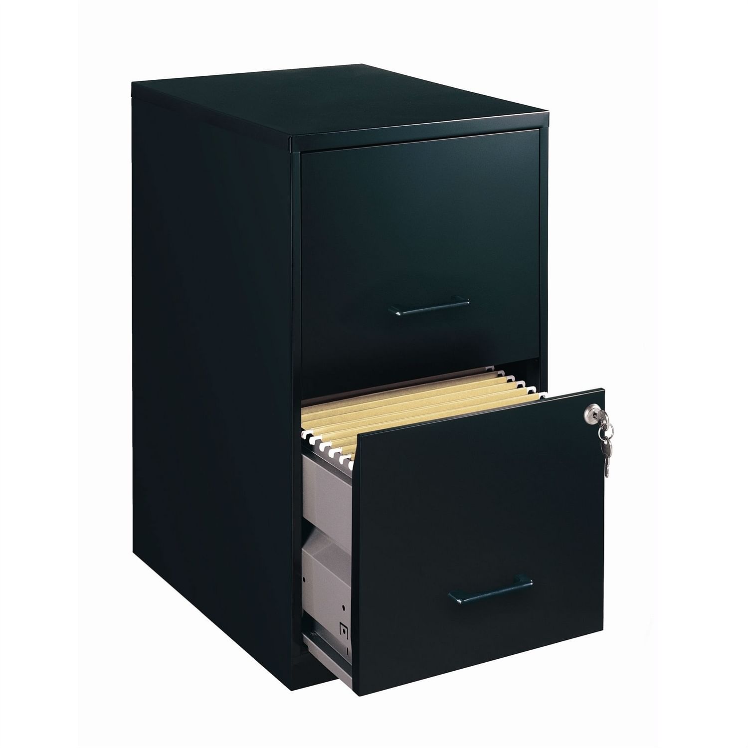 Black Metal 2-Drawer Vertical Filing File Cabinet - Free Shipping