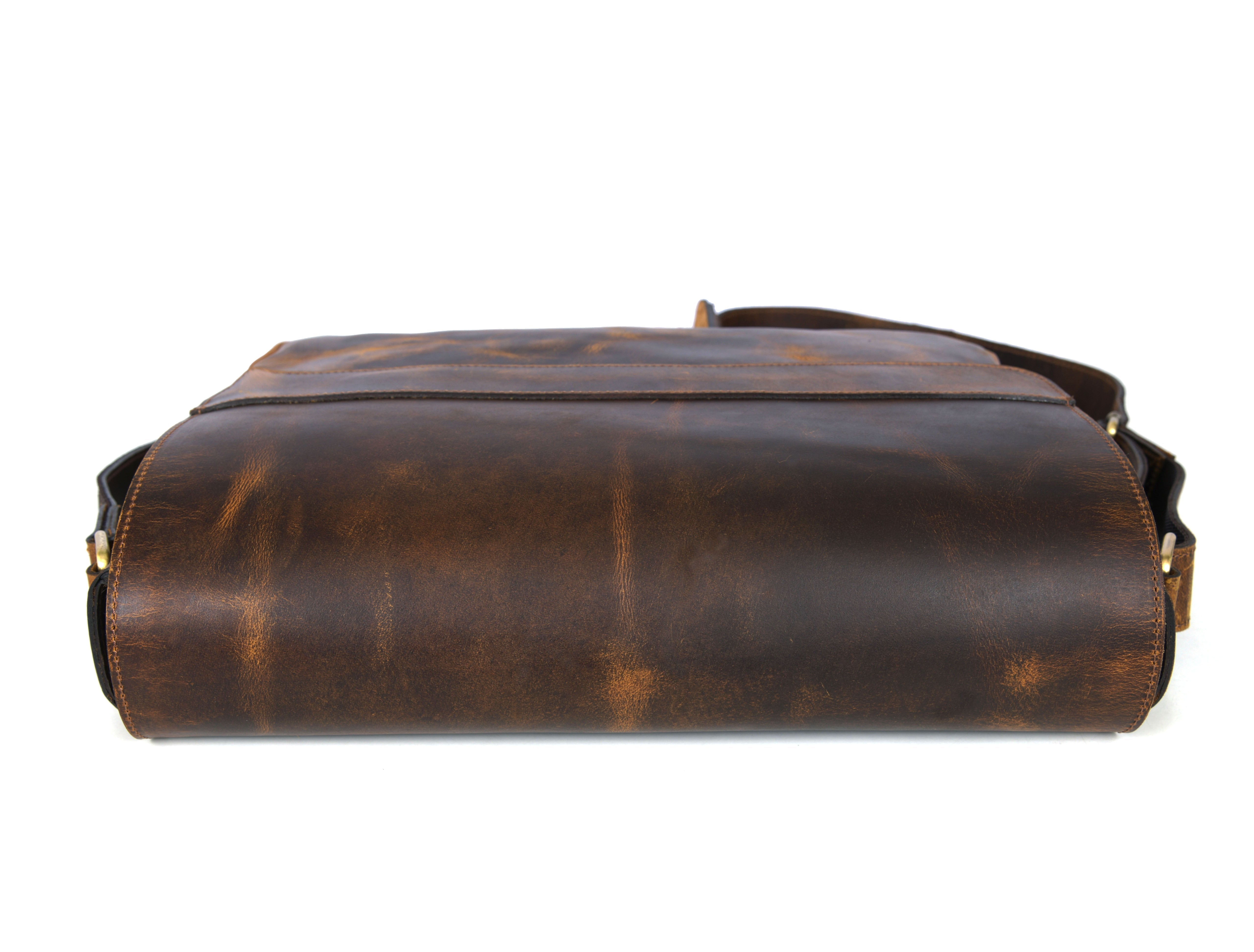 Husdon Leather Messenger Bag - Saddleback