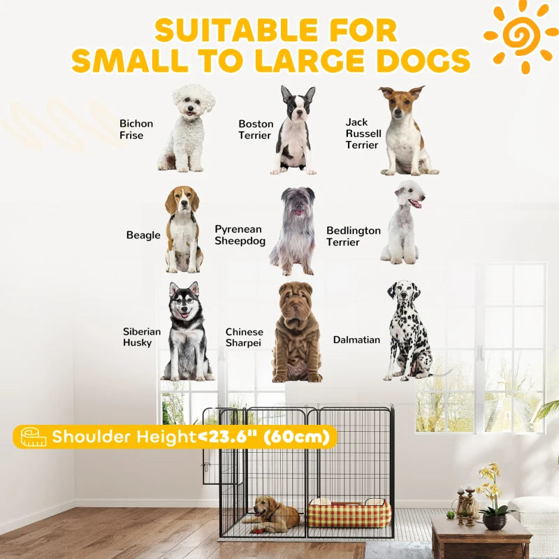 8 Panel Pet Playpen Play Yard Fence Home DIY Heavy-Duty Metal Foldable Indoor Outdoor 47"H