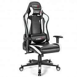 Gaming Chair Adjustable Swivel Racing Style Computer Office Chair-White - Free Shipping