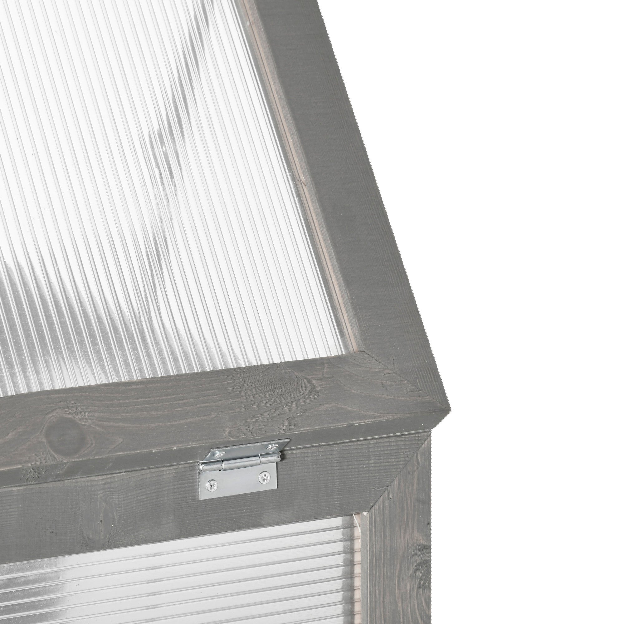 Outsunny 2 Tier Wooden Cold Frame Grow Box: Polycarbonate Portable Garden Grow House, Dark Gray