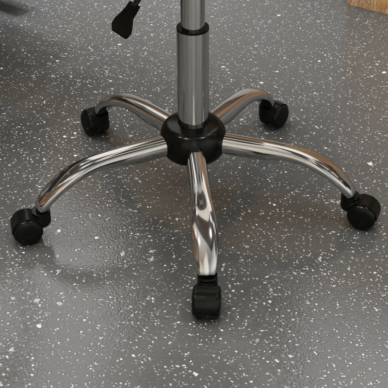 Saddle Stool, Height Adjustable Rolling Salon Chair with PU Leather for Massage, Spa, Clinic, Beauty and Tattoo, White