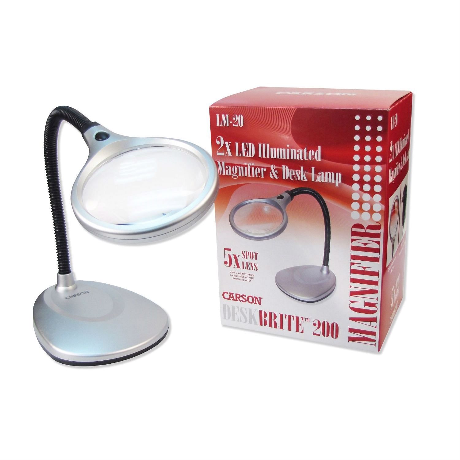 LED Illuminated 2X Magnifying Glass / Desk Lamp - Free Shipping