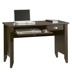 Computer Desk with Keyboard Tray in Dark Brown Mocha Espresso Wood Finish - Free Shipping