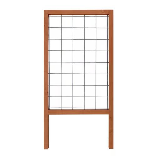 48-inch Outdoor Pine Wood Frame Garden Trellis with Metal Wire Lattice - Free Shipping