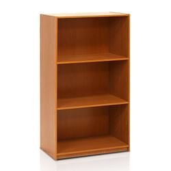 Modern 3-Shelf Bookcase in Light Cherry Wood Finish - Free Shipping