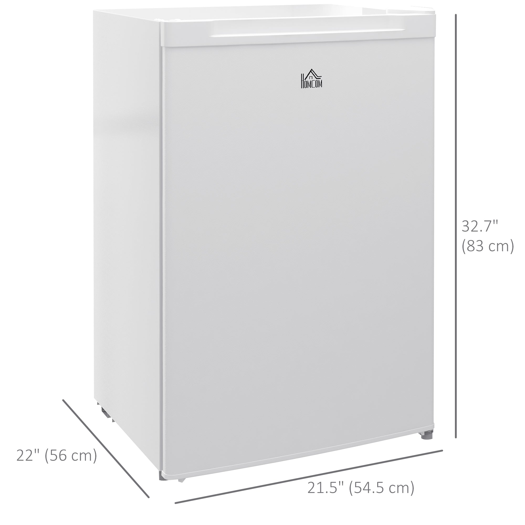 HOMCOM Upright Freezer, 3 Cu.Ft Mini Freezer with Reversible Single Door, Adjustable Thermostat for Home, Dorm, White