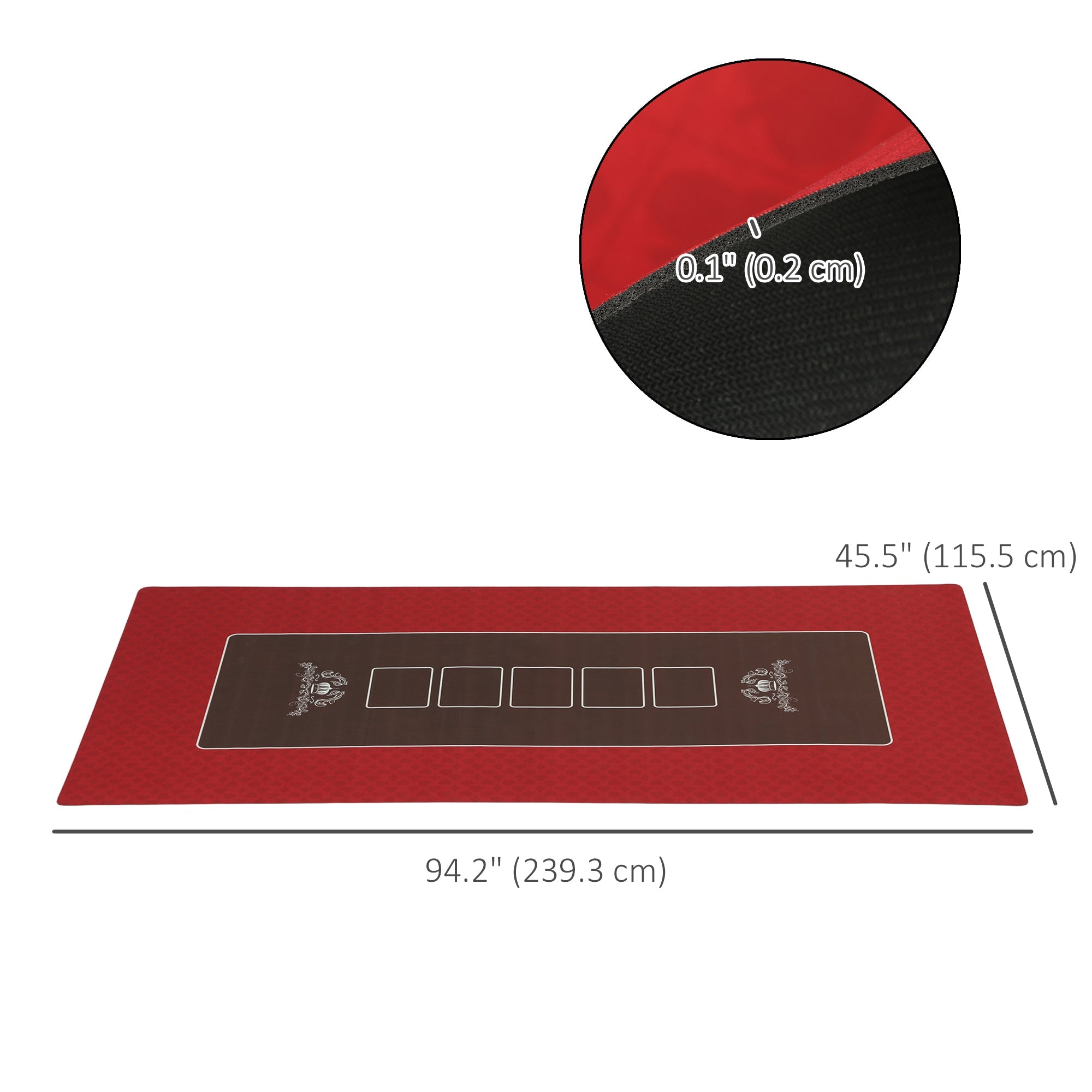Soozier Poker Table Top Poker Mat for 12 Player, Red