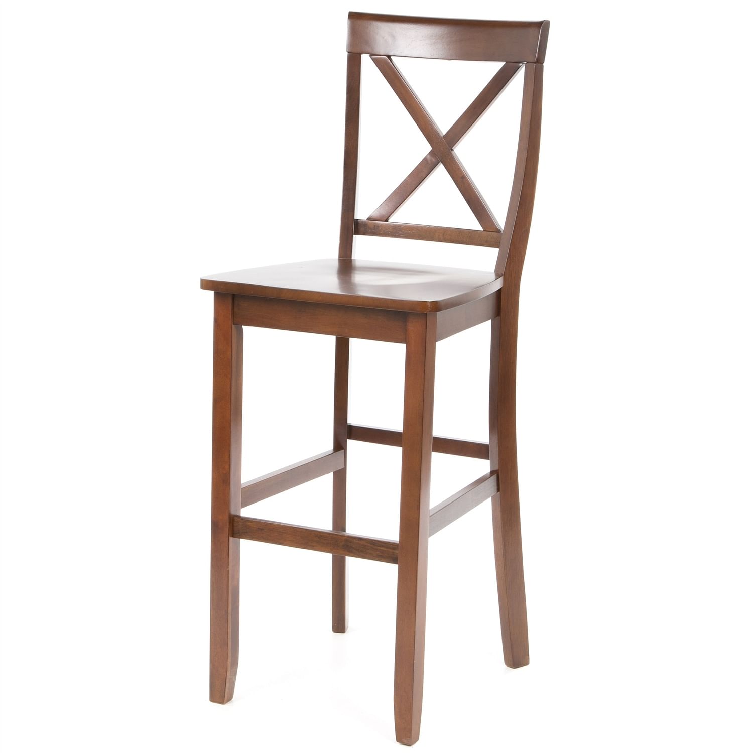 Set of 2 - X-Back 30-inch Solid Wood Barstool in Mahogany Finish - Free Shipping