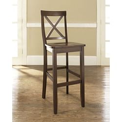 Set of 2 - X-Back 30-inch Solid Wood Barstool in Mahogany Finish - Free Shipping