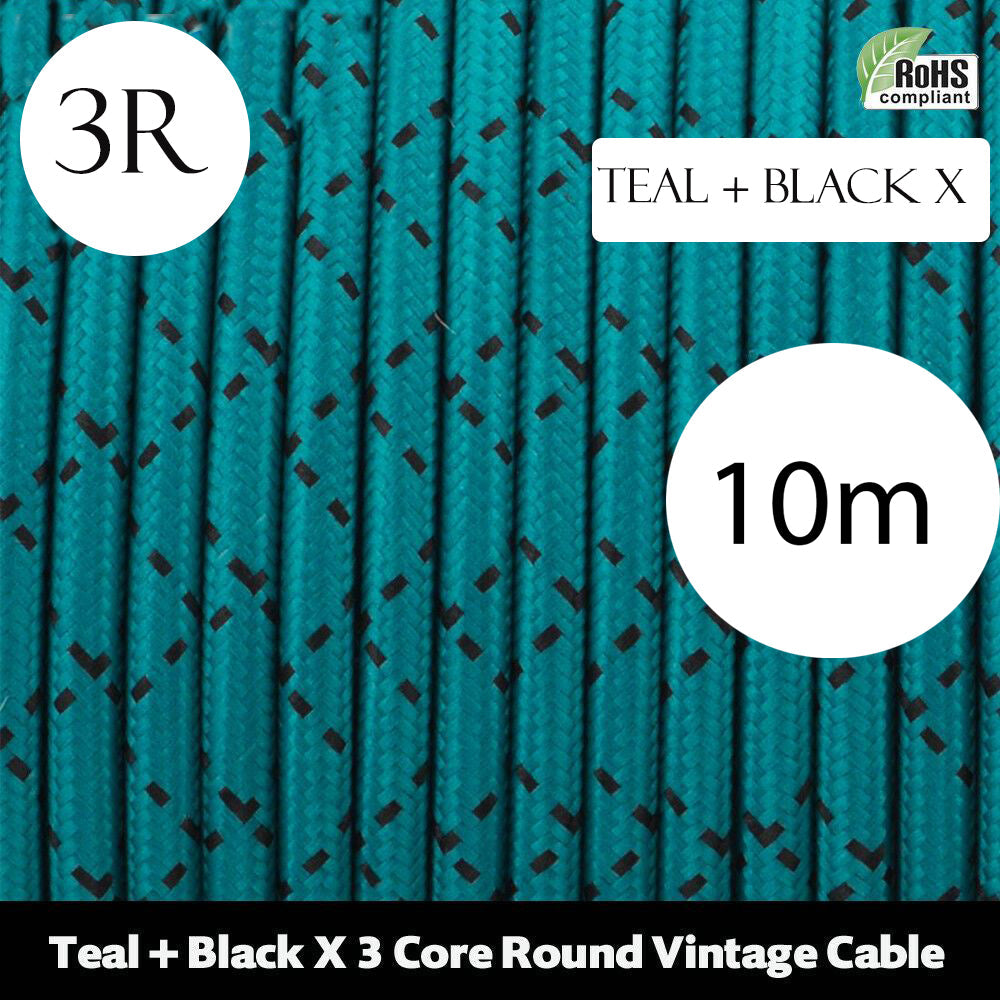 3 Core Round Fabric Electric Power Cable 0.75mm~2125
