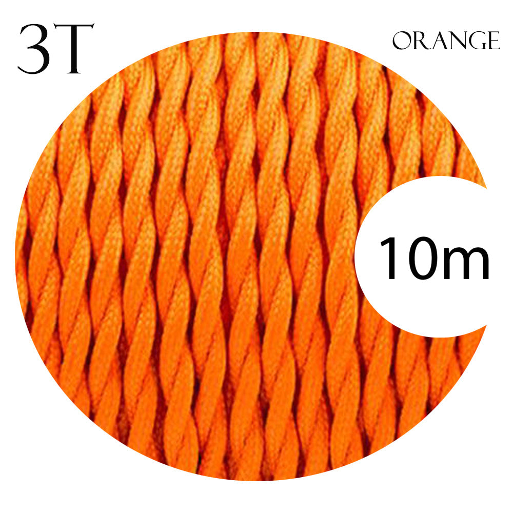 3 Core Electrical Twisted Cable Fabric Flex Orange~2103