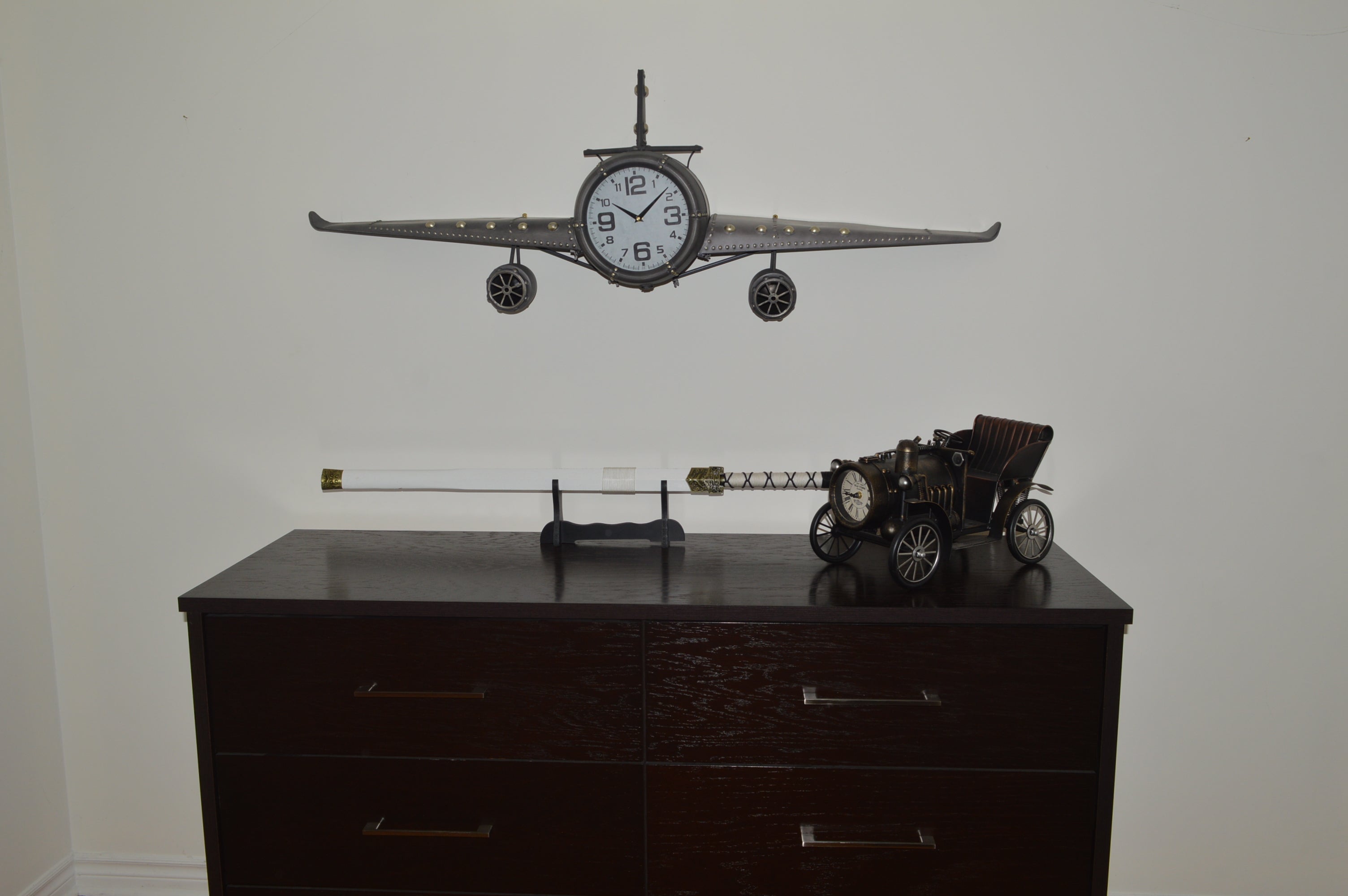 Wall clock - Metal Medium Vintage Fighter Jet Wall Clock