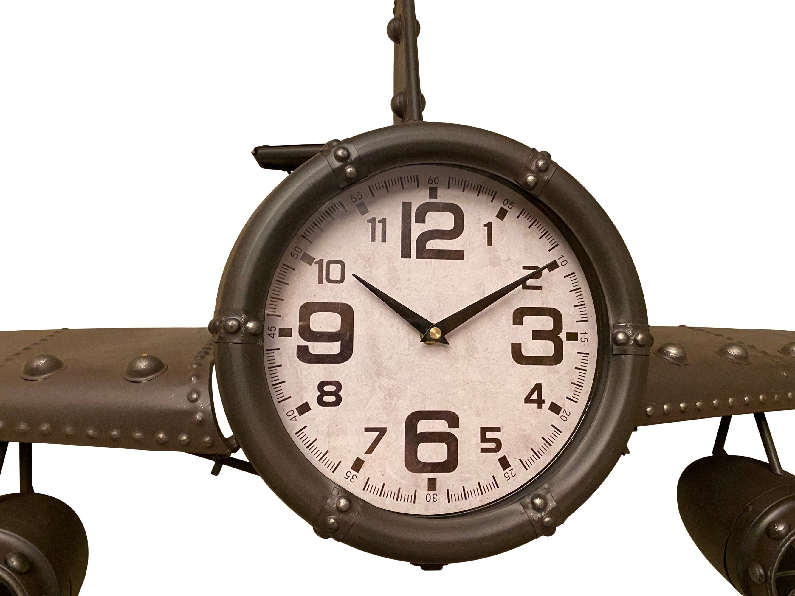 Wall clock - Metal Medium Vintage Fighter Jet Wall Clock