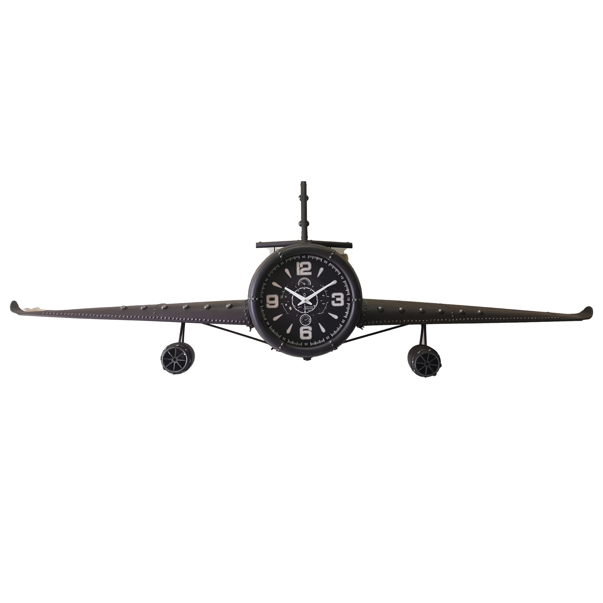 Large Rustic Vintage Fighter Wall Clock - Metal (large)