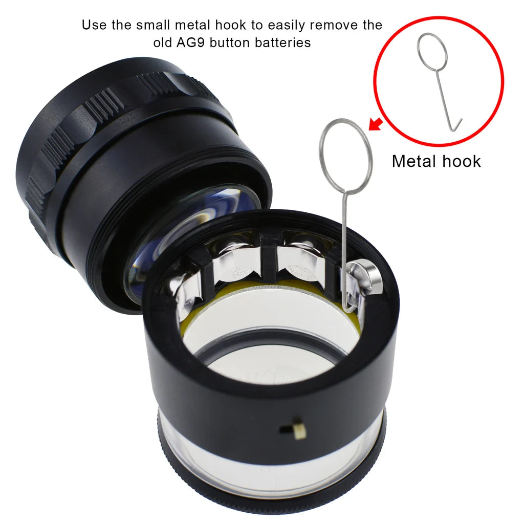 10x Magnification Scale Loupe with 8 LED Lights & 4 Interchangeable Glass Reticle Scales