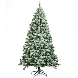 6 Feet Snow Flocked Artificial Christmas Tree Hinged with 928 Tips - Free Shipping