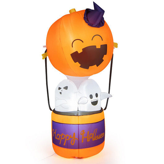 6 Feet Halloween Inflatable Pumpkin Hot Air Balloon Ghost Yard Decor - Free Shipping