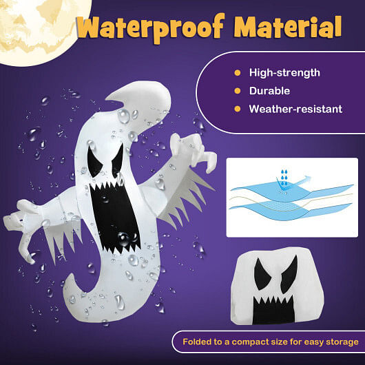 Inflatable Halloween Hanging Ghost Decoration with Built-in LED Lights - Free Shipping