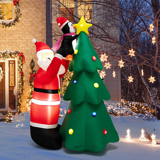 6 Feet Inflatable Christmas Tree and Santa Claus with LED and Air Blower - Free Shipping