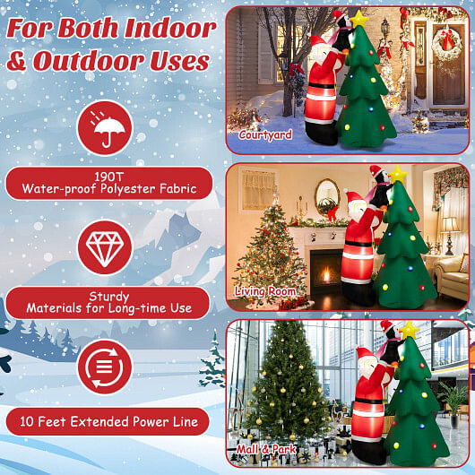 6 Feet Inflatable Christmas Tree and Santa Claus with LED and Air Blower - Free Shipping