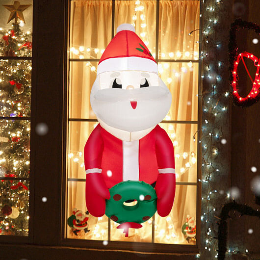 3.3 Feet Lighted Inflatable Santa Claus Broke Out from Window - Free Shipping