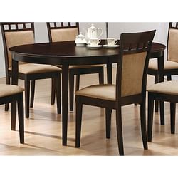 Contemporary Oval Dining Table in Dark Brown Cappuccino Wood Finish - Free Shipping