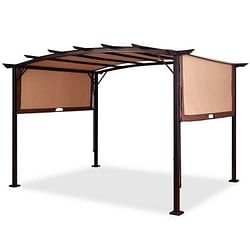 12 ft x 9 ft Steel Outdoor Pergola Gazebo Canopy Sun Shelter - Free Shipping