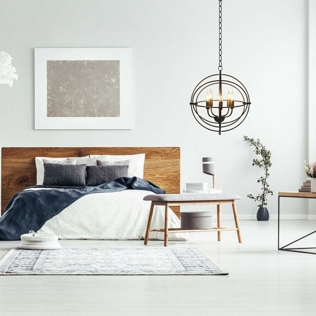 5 Light Brass Rustic Industrial Rotating Metal Chandelier - Free Shipping