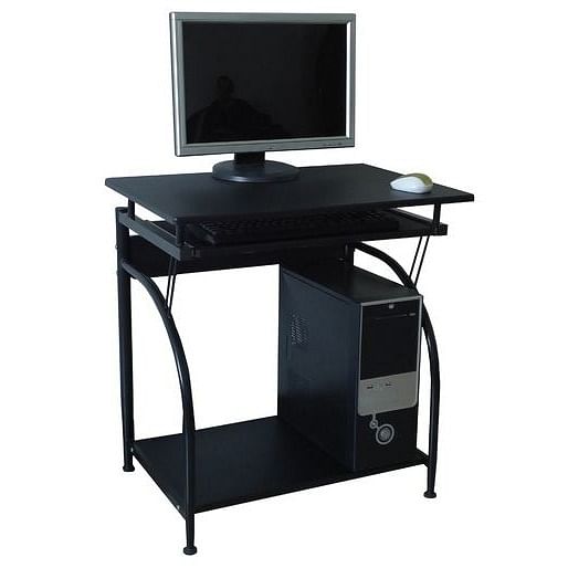Computer Desk with Pullout Keyboard Tray and Bottom Shelf - Free Shipping