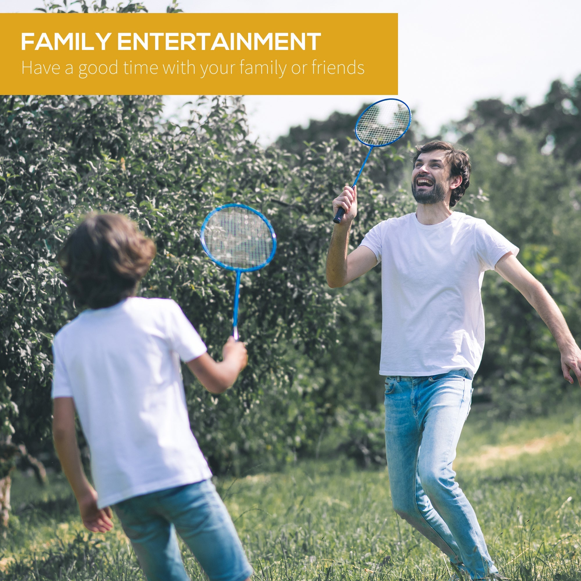 HOMCOM Foldable Badminton Net Set Portable for Indoor Outdoor Beach Backyard Adults Kids