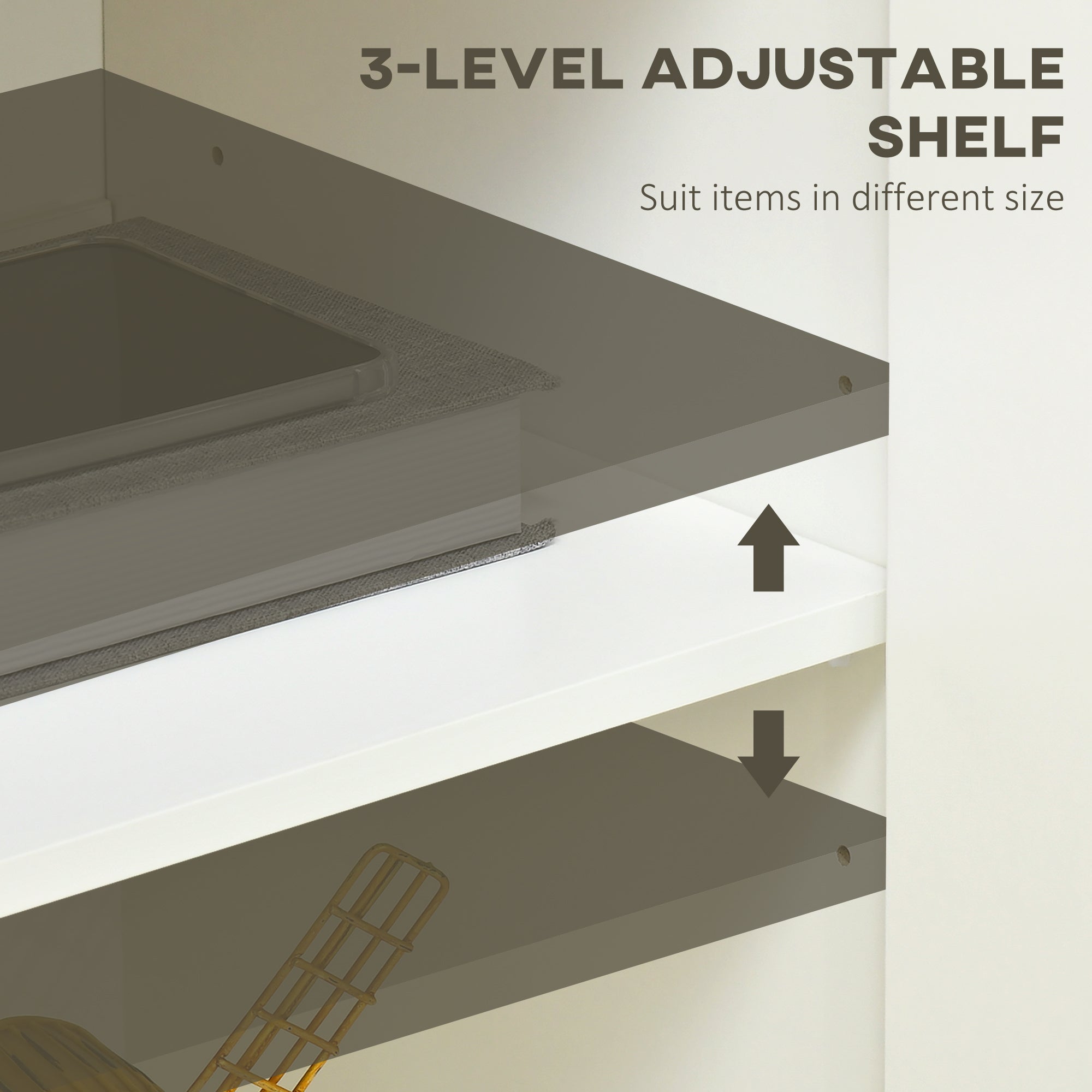 HOMCOM Classic White Buffet Table: Elegant Sideboard with Double Doors & Adjustable Shelf for Living Rooms & Entryways