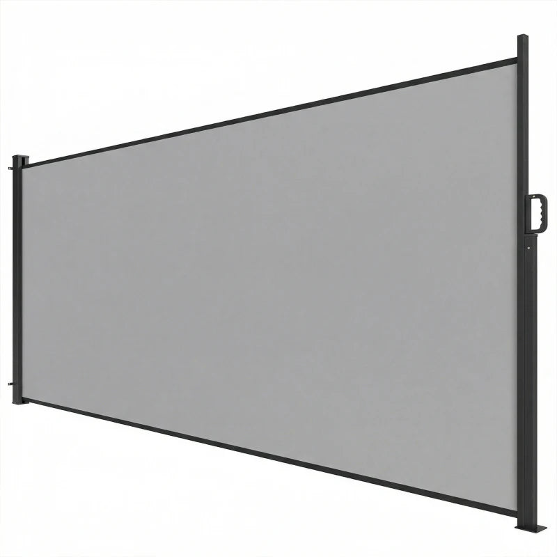 Retractable Side Awning, 165" x 73" Outdoor Privacy Screen, Water-Resistant, UV 50+, Light Grey