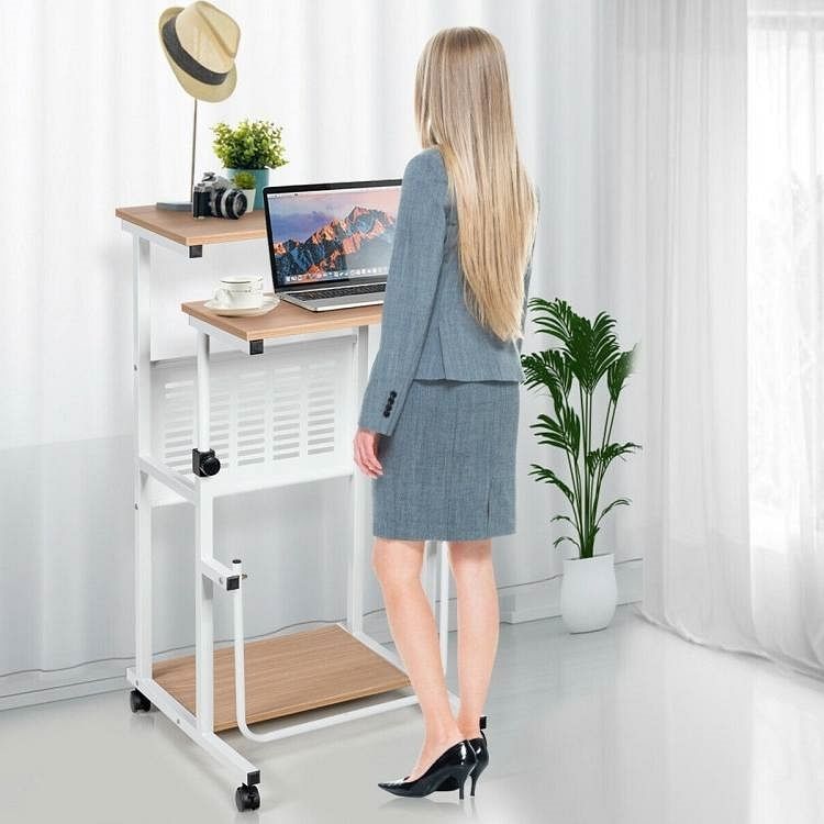 Multifunction Adjustable Height Mobile Stand-Up Computer Desk Work Station - Free Shipping