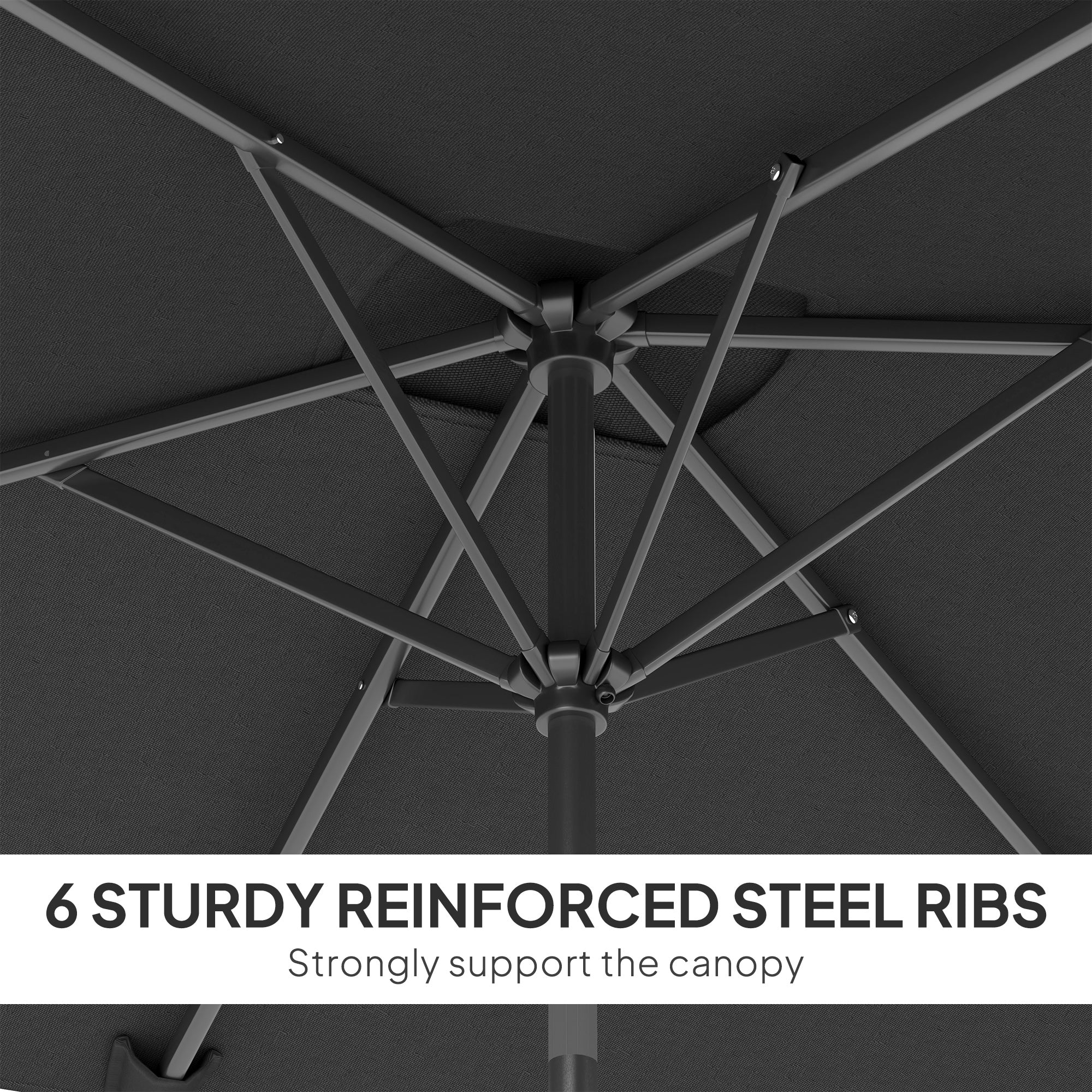 Outsunny 6.6x9.6ft Rectangle Aluminum Tilt Patio Umbrella, Garden Market Parasol, Outdoor Sunshade Canopy with Crank, Dark Grey