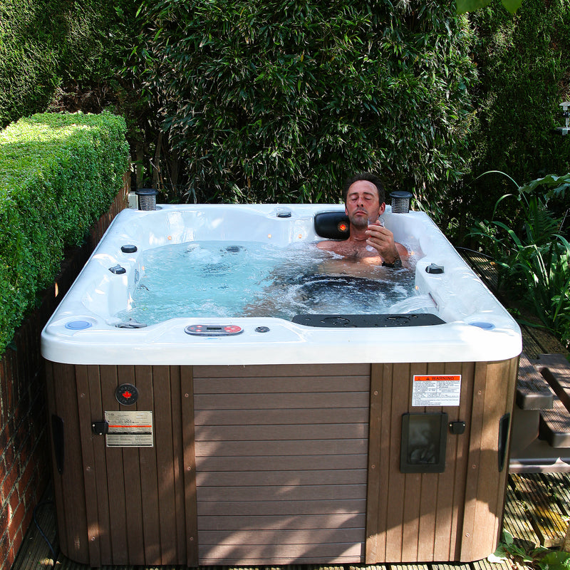 Montreal 3-Person Plug & Play Hot Tub | 29 Jets, Lounger, LED Lighting, Aromatherapy & Bluetooth