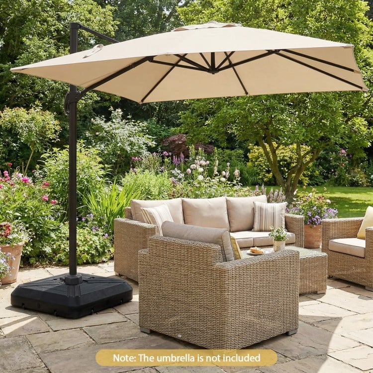 Cantilever Offset Umbrella Base with Wheels for Backyard Poolside