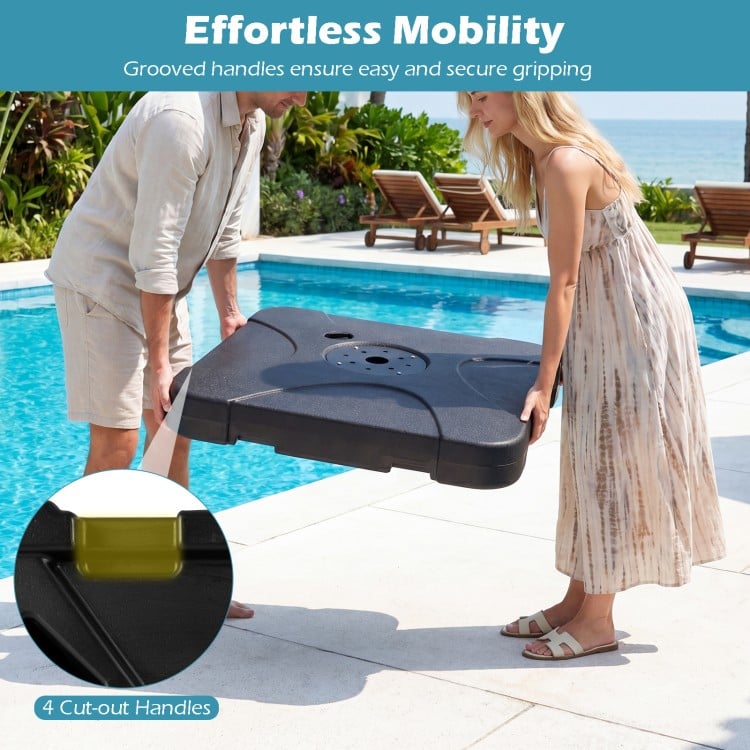 Cantilever Patio Umbrella Base 242 LBS Water and Sand Fillable Weighted Stand