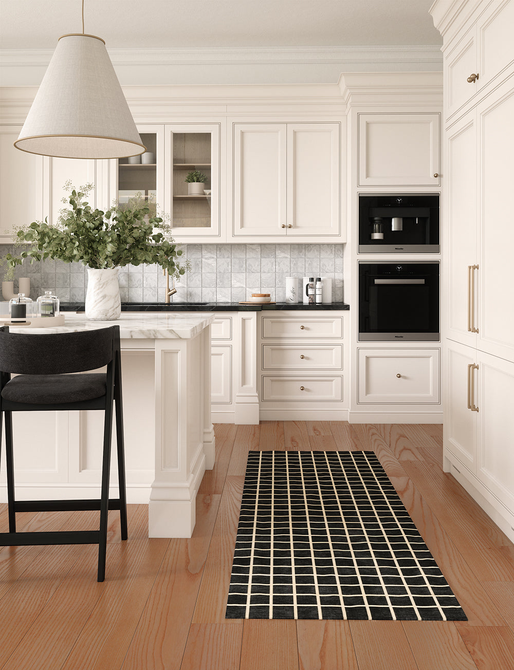 Caper Black Natural Checkered Rug