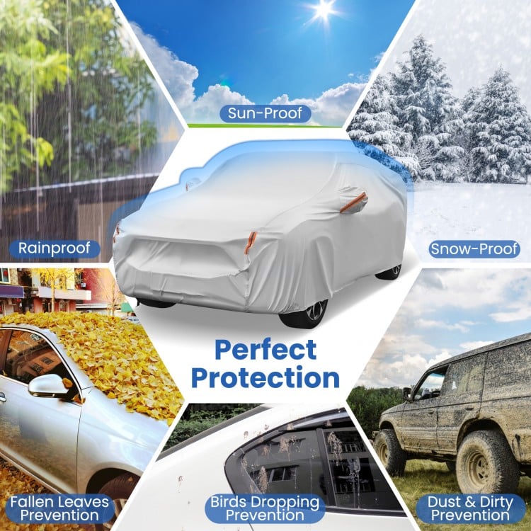 Car Cover for Automobiles 190 Inch Rain Sun UV Protection Universal Fit SUV Chevrolet Hyundai Kia Mazda