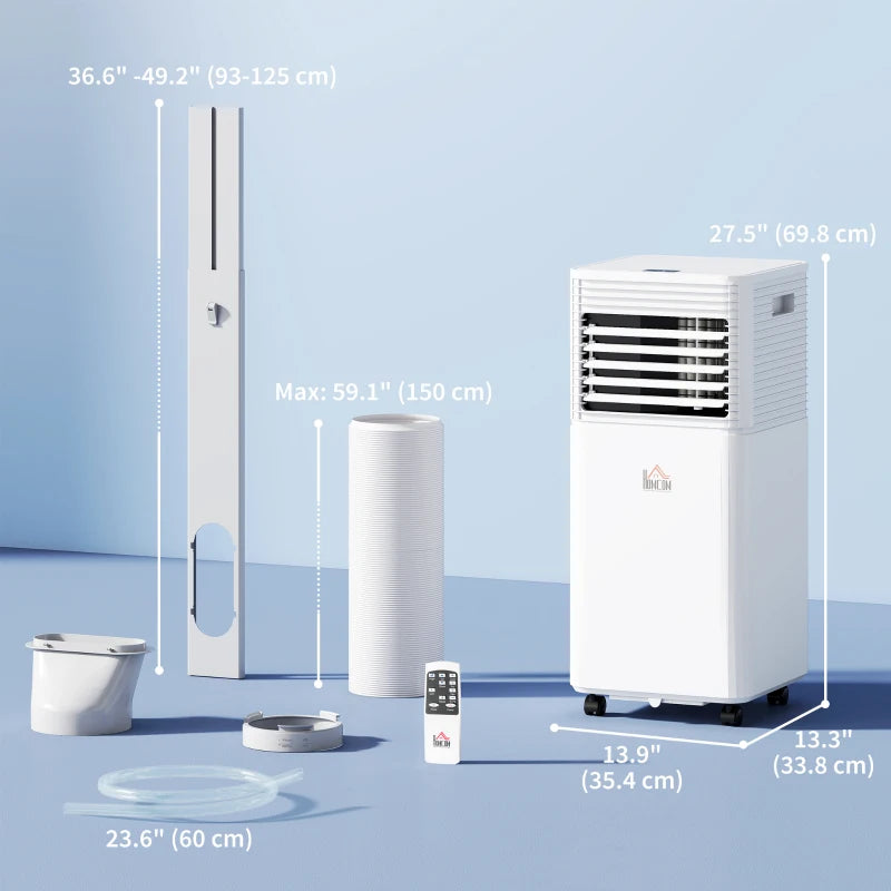 8000 BTU Portable Air Conditioner with Fan & Dehumidifier Mode, Quiet AC Unit with Remote Control, 24-Hour Timer, White