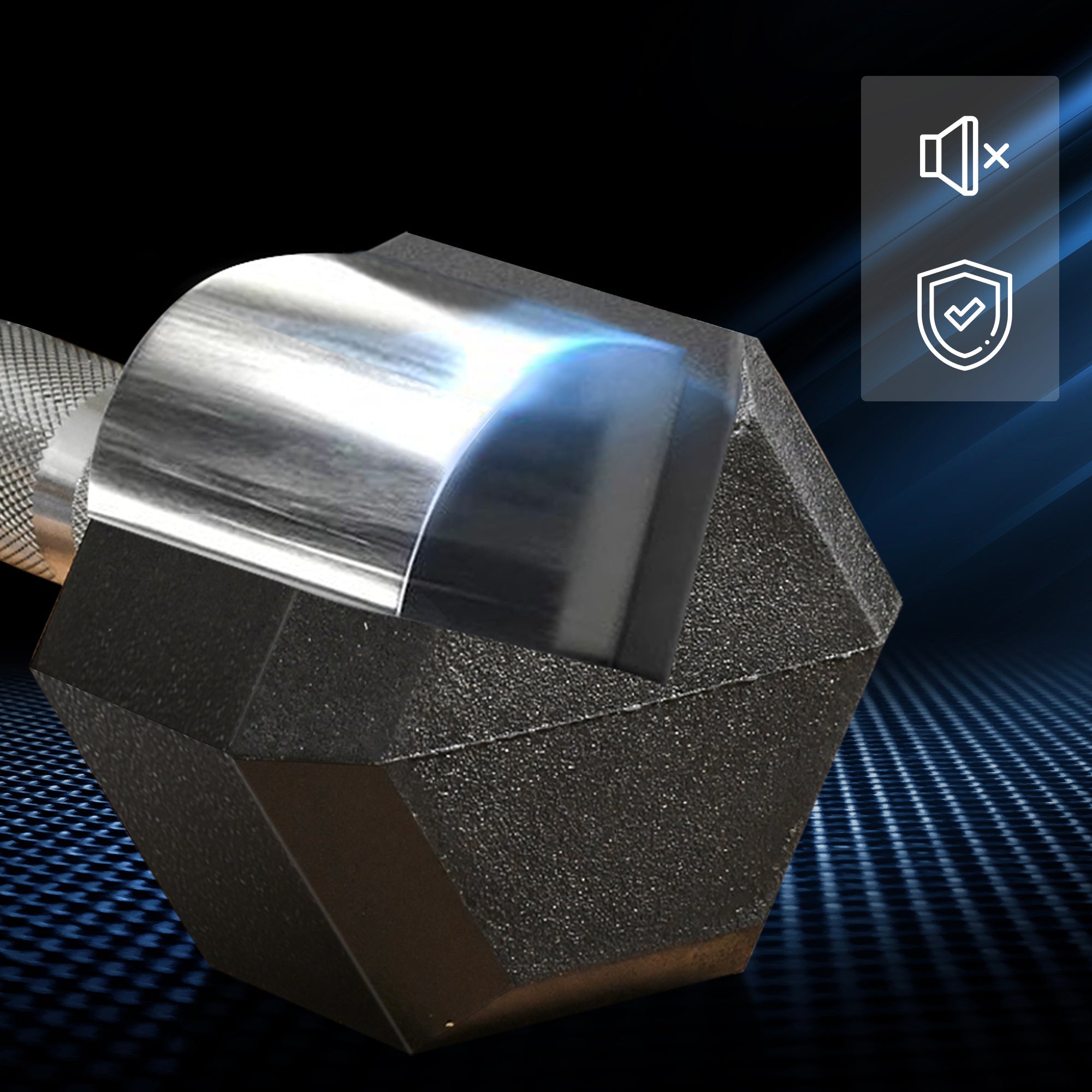 Soozier 35lbs Rubber Hex Dumbbells: Hand Weight Barbell for Body Fitness Training at Home or Office, Black Finish