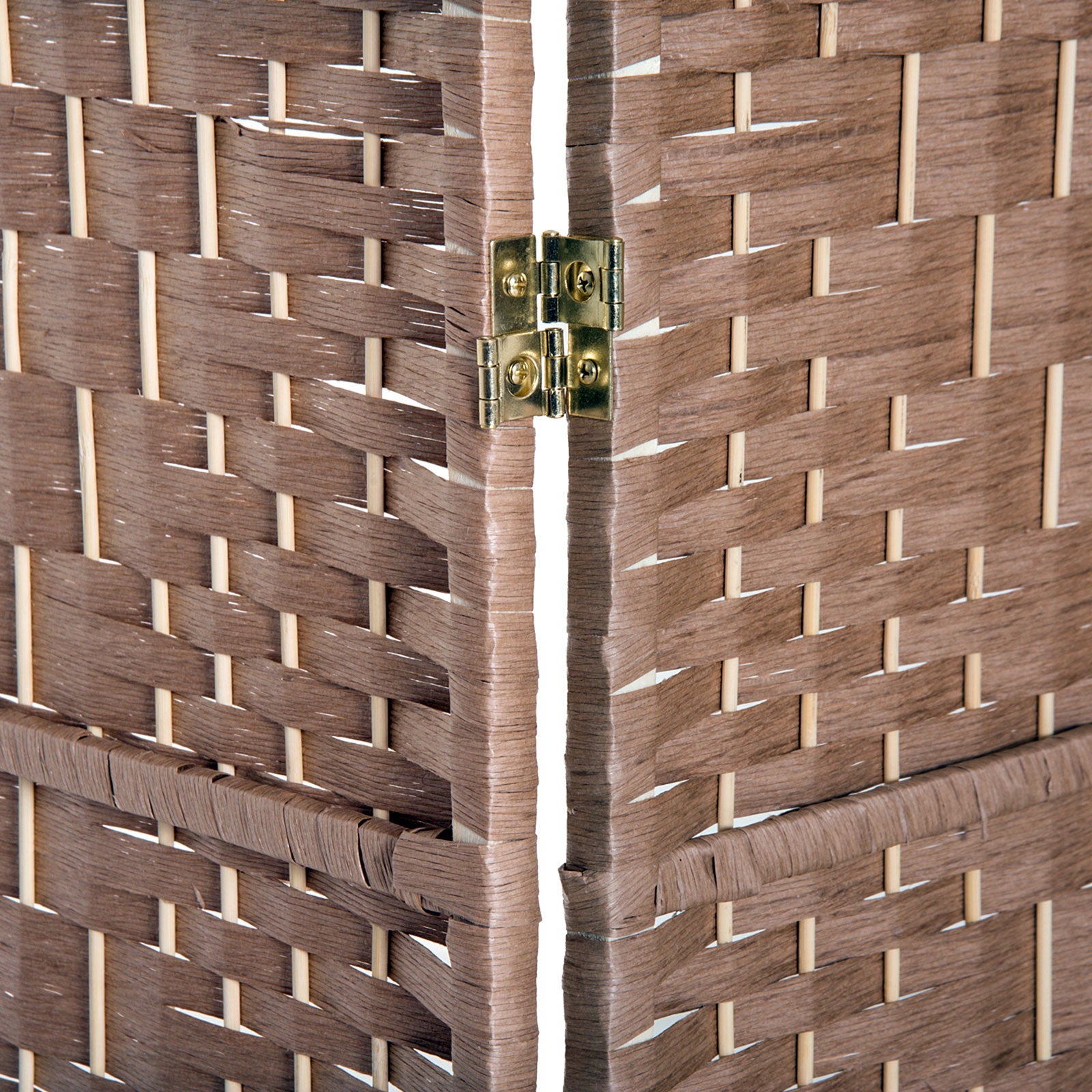 HOMCOM Natural Elegance Room Divider: 4-Panel Woven Wicker Indoor Privacy Screen for Home Decor